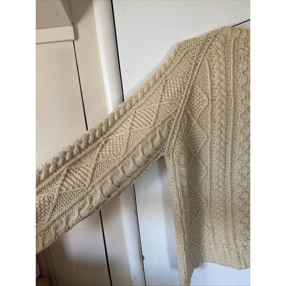 Vtg Loch Garman Irish Cable Knit Fishermans Sweater Wool Ireland | Men's Large - Picture 8 of 15